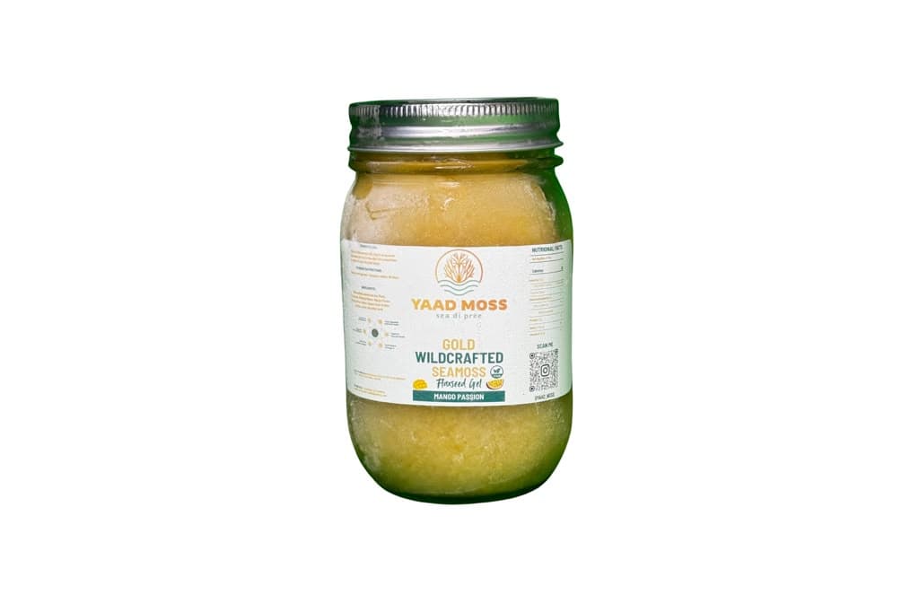 Gold Wildcrafted sea moss gel, Mango Passion