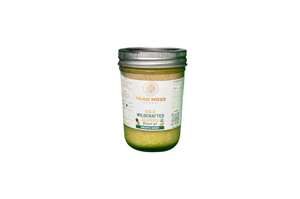 Gold wildcrafted sea moss gel jar